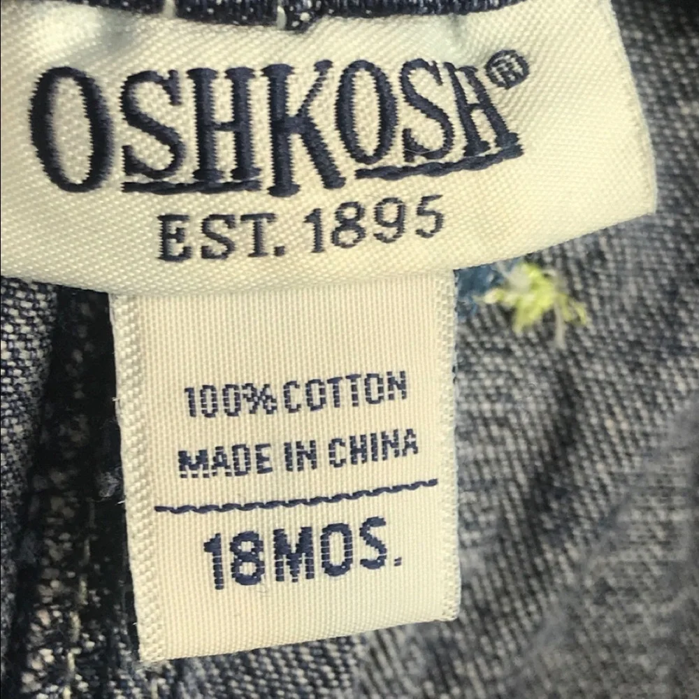 OSHKOSH Jean Embroidered Overall Dress Play 18M